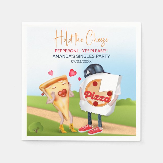 Funny Pizza Love Napkin (Front)
