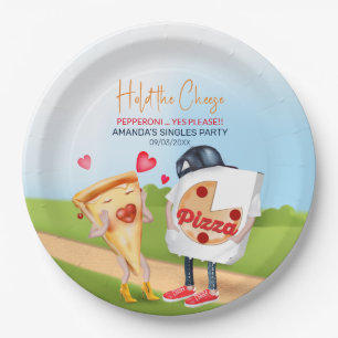 Funny Pizza Love Paper Plate