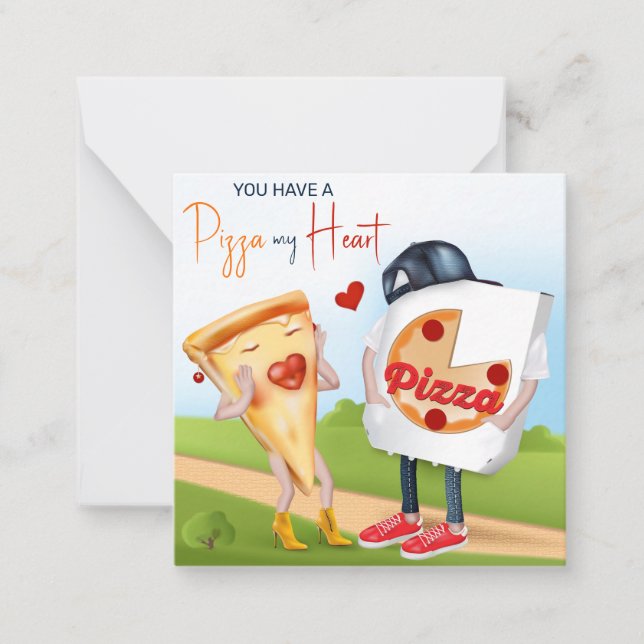 Funny Pizza Love Valentine's Day Card (Front)