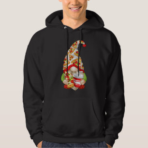 Funny Pizza Lover Gnome Cute Pizza Pattern Hoodie