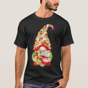 Funny Pizza Lover Gnome Cute Pizza Pattern T-Shirt