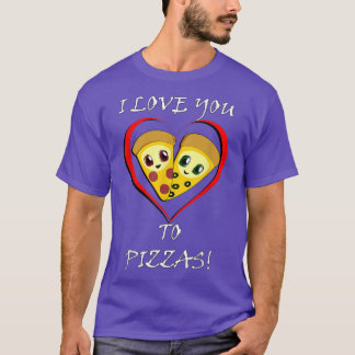 Funny Pizza Lover Hearts T-Shirt