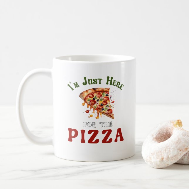 Funny Pizza Lover Quote Coffee Mug (With Donut)