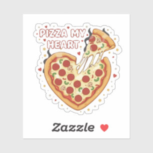 Funny Pizza My Heart Pun Cute Valentine's Foodie