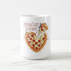 Funny Pizza My Heart Pun Cute Valentine's Foodie Coffee Mug