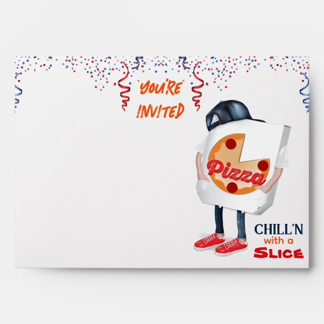 Funny Pizza Party Envelope (Front)