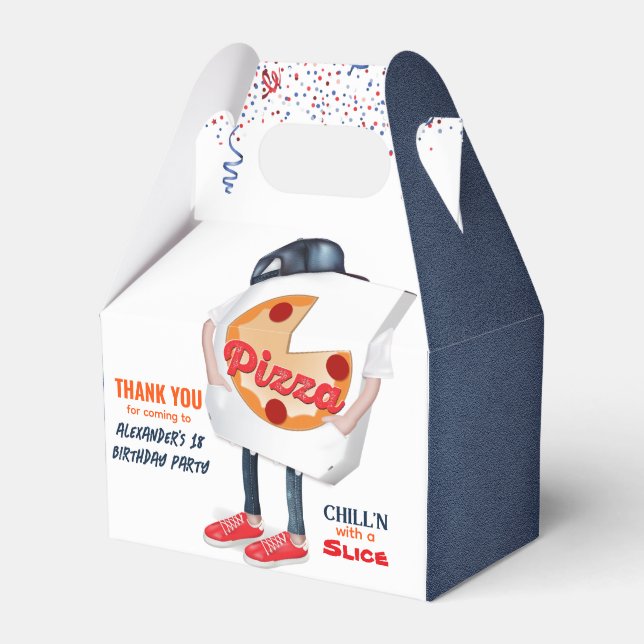 Funny Pizza Party Favour Boxes (Front Side)
