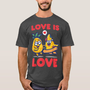 Funny Pizza Pineapple Food Combination Love Is Lov T-Shirt