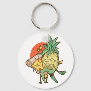 Funny Pizza Pineapple Tango Couple Teen Boy Girl Key Ring