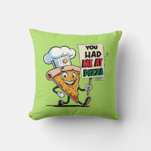 Funny Pizza Slice Quote Cushion