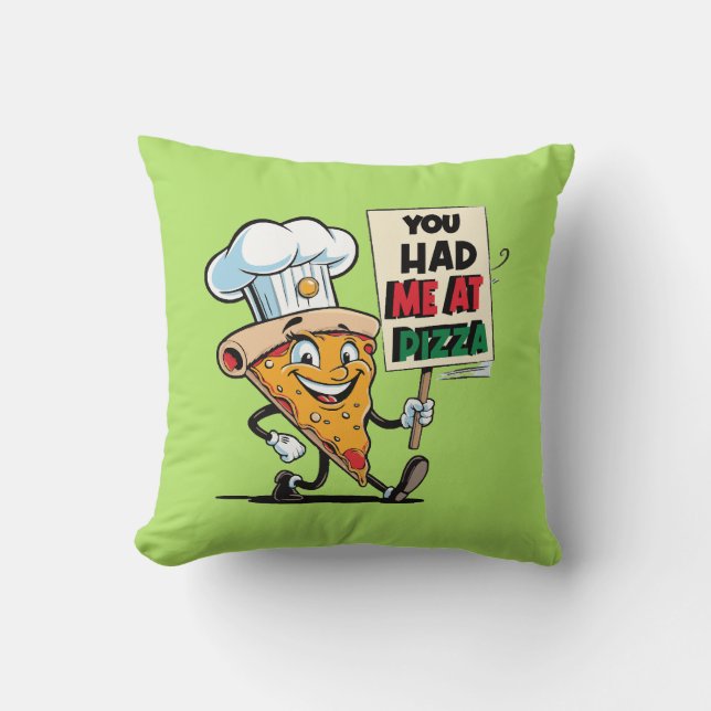 Funny Pizza Slice Quote Cushion (Front)