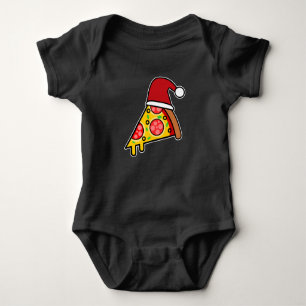 FUNNY PIZZA SLICE SANTA BABY BODYSUIT