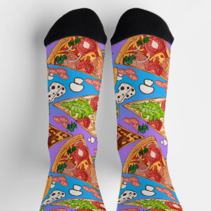 Funny pizza slices socks