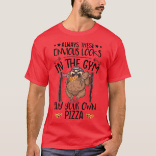 Funny Pizza Sloth Costume  Gym  Fitness  Eercise S T-Shirt