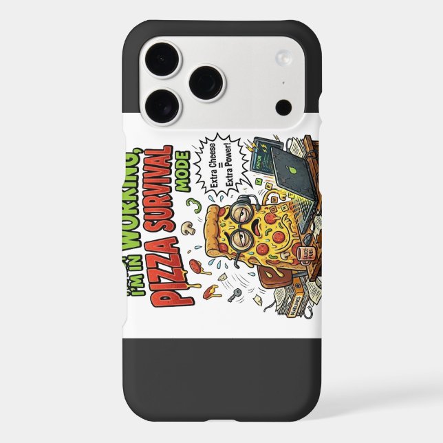 Funny Pizza Survival Mode iPhone 17 Case | Pizza L (Back)