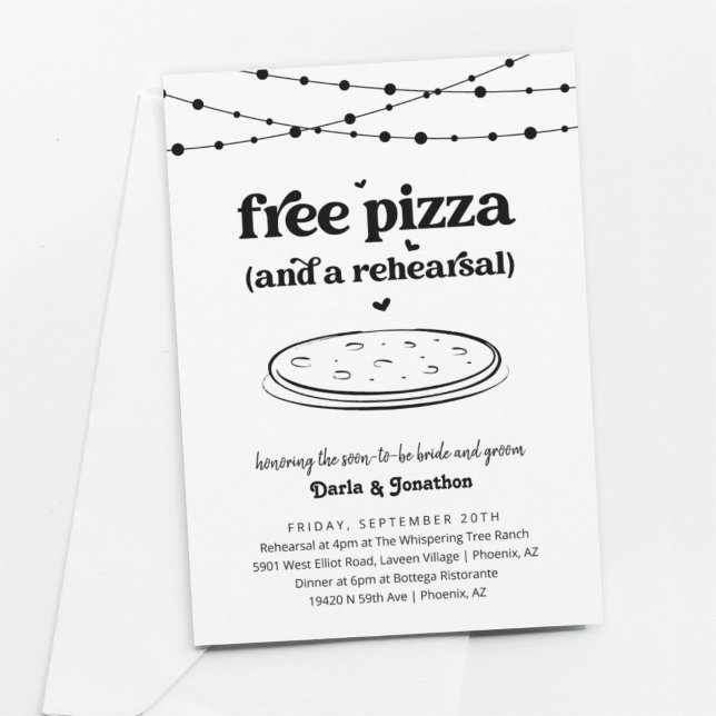 Funny Pizza Wedding Rehearsal Dinner Invitation (Creator Uploaded)