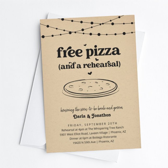 Funny Pizza Wedding Rehearsal Dinner Invitation (Creator Uploaded)