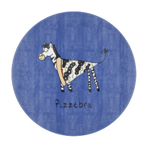 Funny Pizza Zebra Cute Cartoon Kids Cutting Board