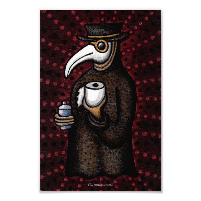 Funny Plague Doctor with Toilet Paper Photo Print (Front)