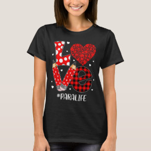 Funny Plaid Heart Love Para Life Valentine Day Chr T-Shirt