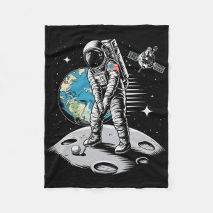 Funny Planet Astronaut Galaxy Space Astronaut Golf Fleece Blanket