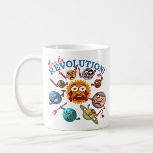 Funny Planet Revolution Solar System Cartoon Coffee Mug
