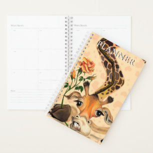 Funny Planner with Romantic Giraffe Gentleman