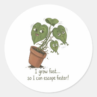 Funny Plant Escape Sticker