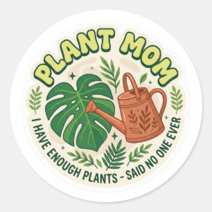 Funny Plant Mum Sticker - Monstera Leaf Garden Hum
