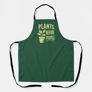 Funny Plants Before People Vintage Ink Stamp Art Apron