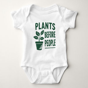 Funny Plants Before People Vintage Ink Stamp Art Baby Bodysuit