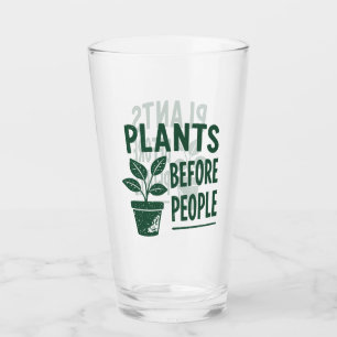 Funny Plants Before People Vintage Ink Stamp Art Glass