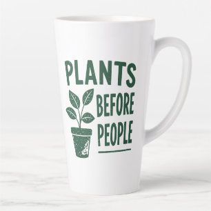 Funny Plants Before People Vintage Ink Stamp Art Latte Mug