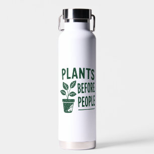 Funny Plants Before People Vintage Ink Stamp Art Water Bottle