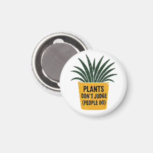 Funny Plants Don't Judge Vintage Ink Stamp Art Magnet