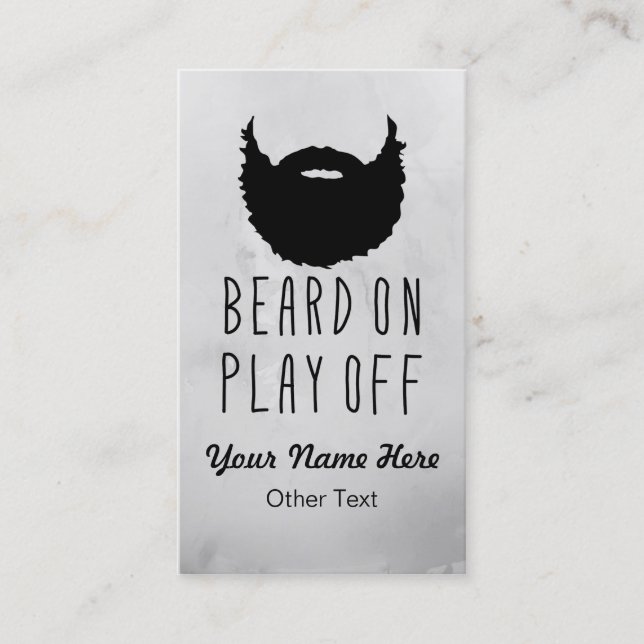 Funny Play-Off Beard Custom Business Cards (Front)