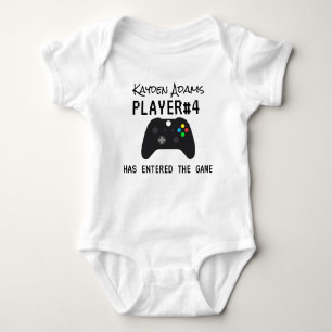 funny player #4 has entered the game baby bodysuit