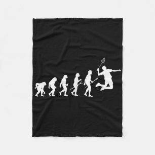 Funny Player Evolution Theory Badminton Fleece Blanket