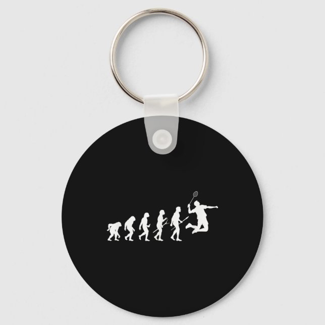 Funny Player Evolution Theory Badminton  Key Ring (Front)