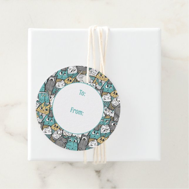 Funny Playful Cats Favour Tags (In Situ)