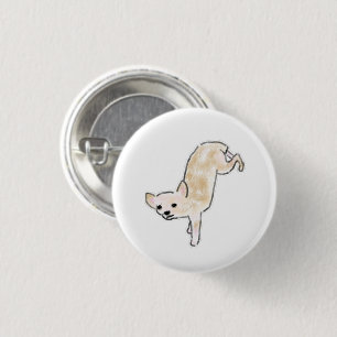 Funny Playful Chihuahua Handstand Personalised Gif 3 Cm Round Badge