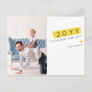 Funny Playful New Year Wishes Photo Holiday Postcard