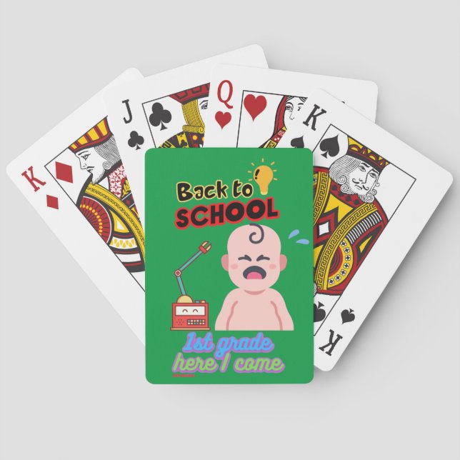 funny playing cards "BACK TO SCHOOL" (Back)
