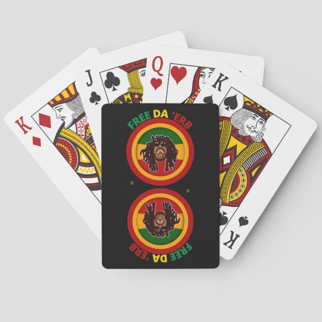 funny playing cards  "FREE DA 'ERB" (Back)