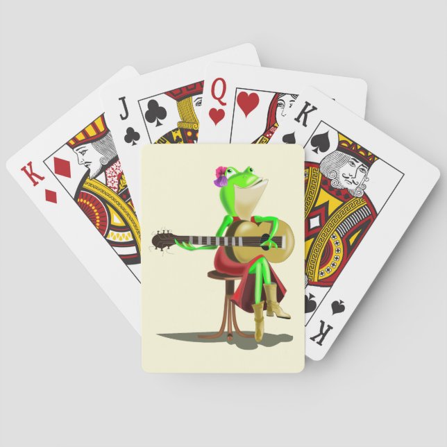 Funny Playing Cards Gift with Frog Playing Guitar (Back)