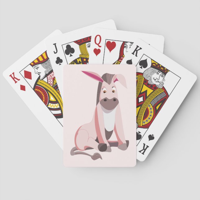 Funny Playing Cards Pink Donkey - Customisable (Back)