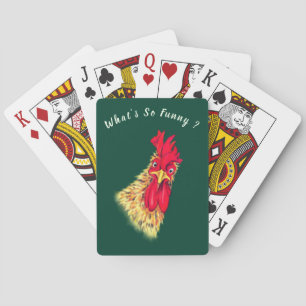 Funny Playing Cards Surprised Rooster Custom Text