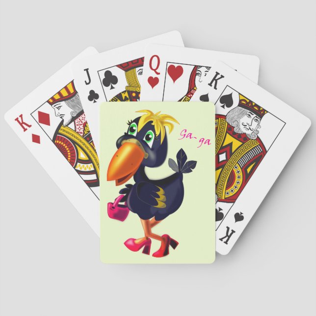 Funny Playing Cards with Modern Bird (Back)