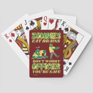 funny playing cards "ZOMBIES EAT BRAINS..."