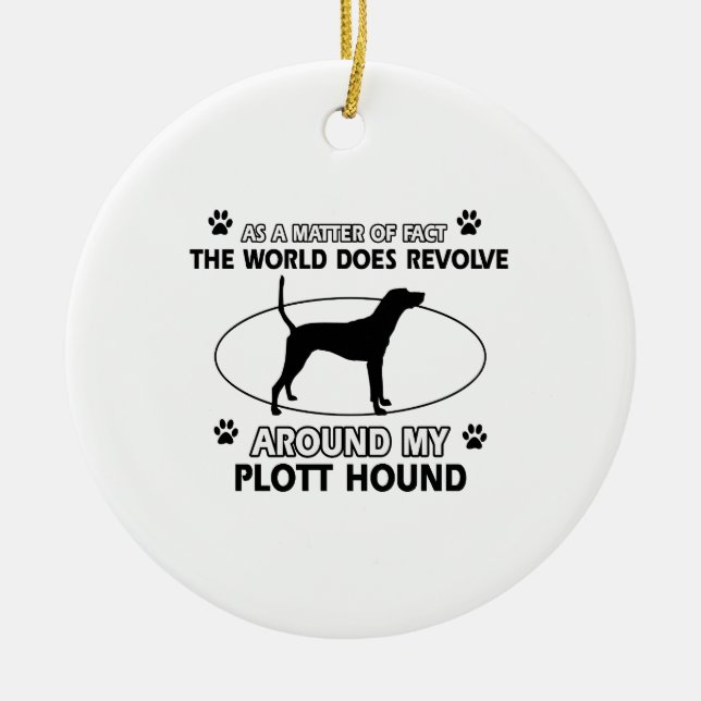 Funny PLOTT HOUND designs Ceramic Ornament (Front)